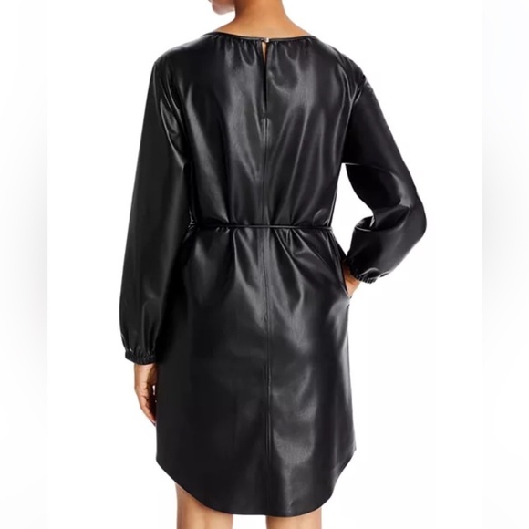 NWT HUGO BOSS Dejala Long Sleeve Faux Leather Dress - Size 2 - Picture 3 of 9